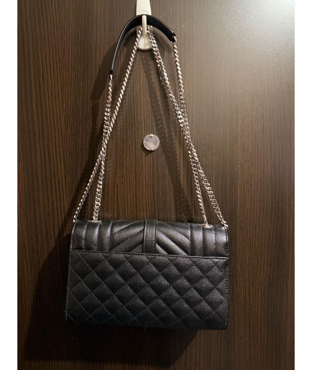 SAINT LAURENT Черная кожаная сумка через плечо, фото 3