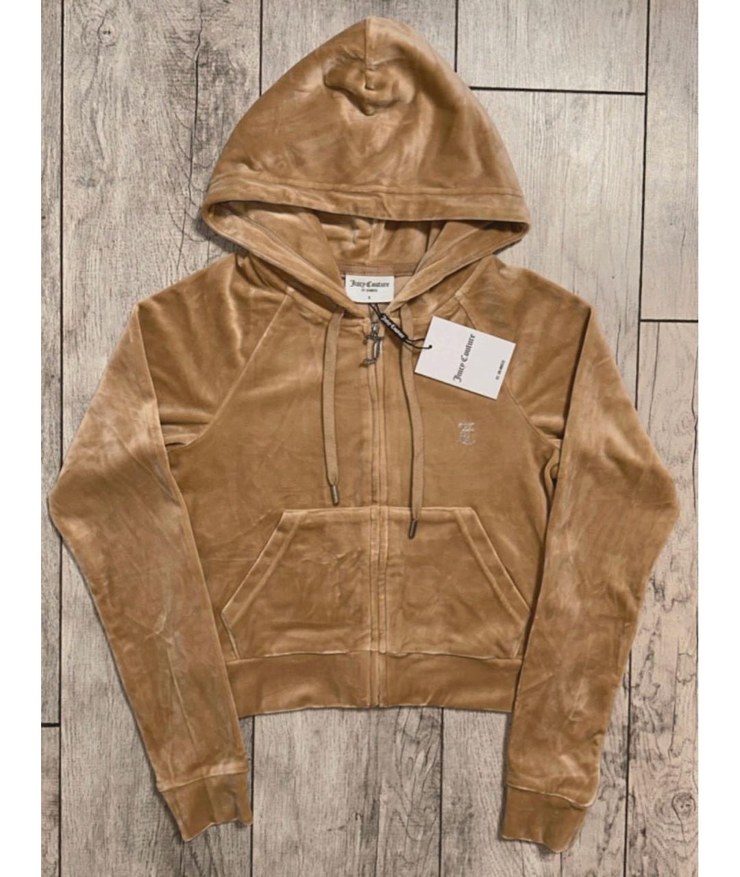 JUICY COUTURE Бежевый велюровый костюм с брюками, фото 3