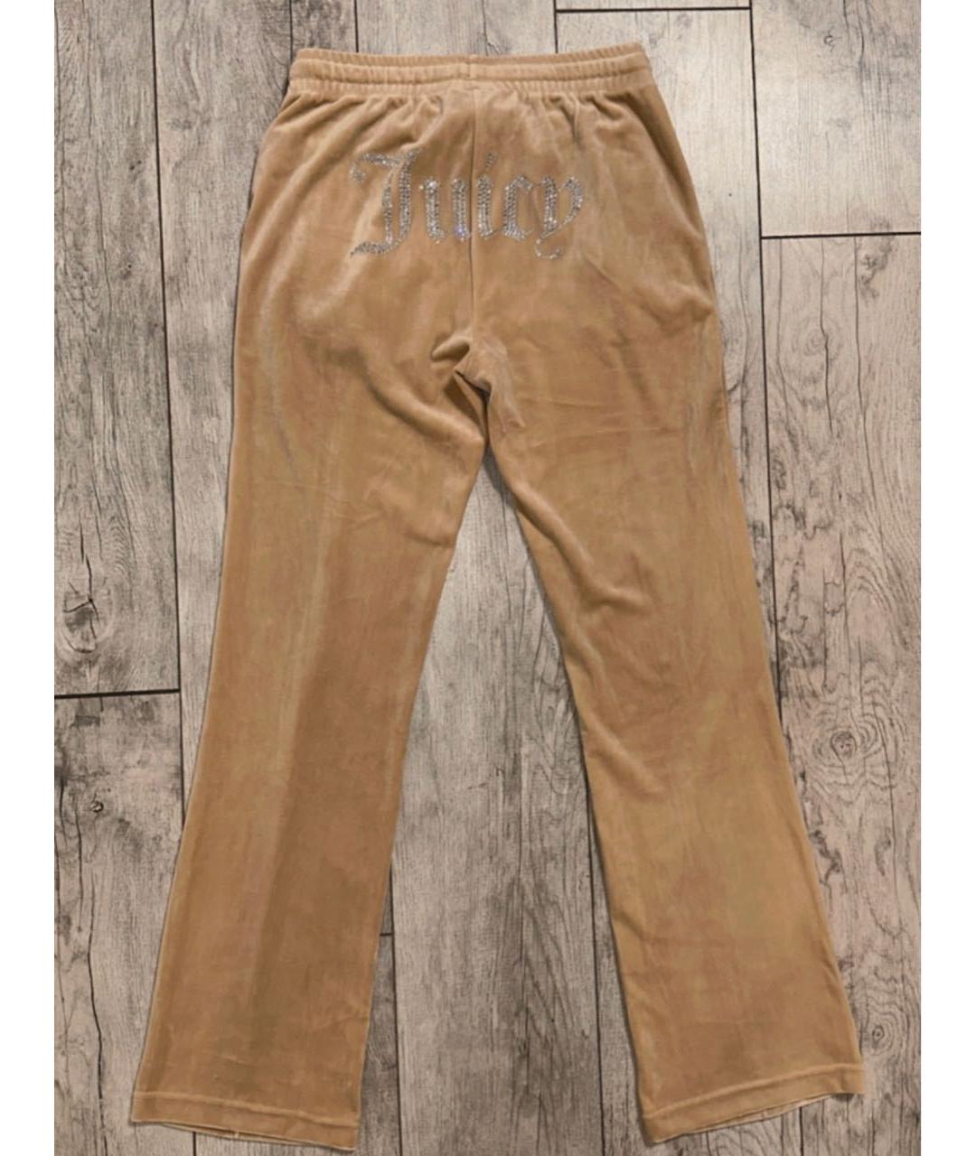 JUICY COUTURE Бежевый велюровый костюм с брюками, фото 6