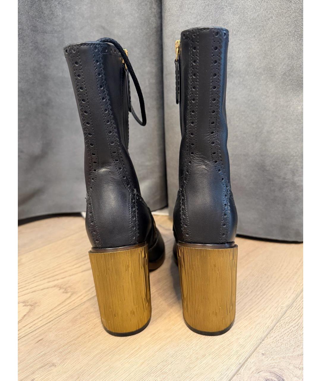 GUCCI Черные кожаные ботинки, фото 6