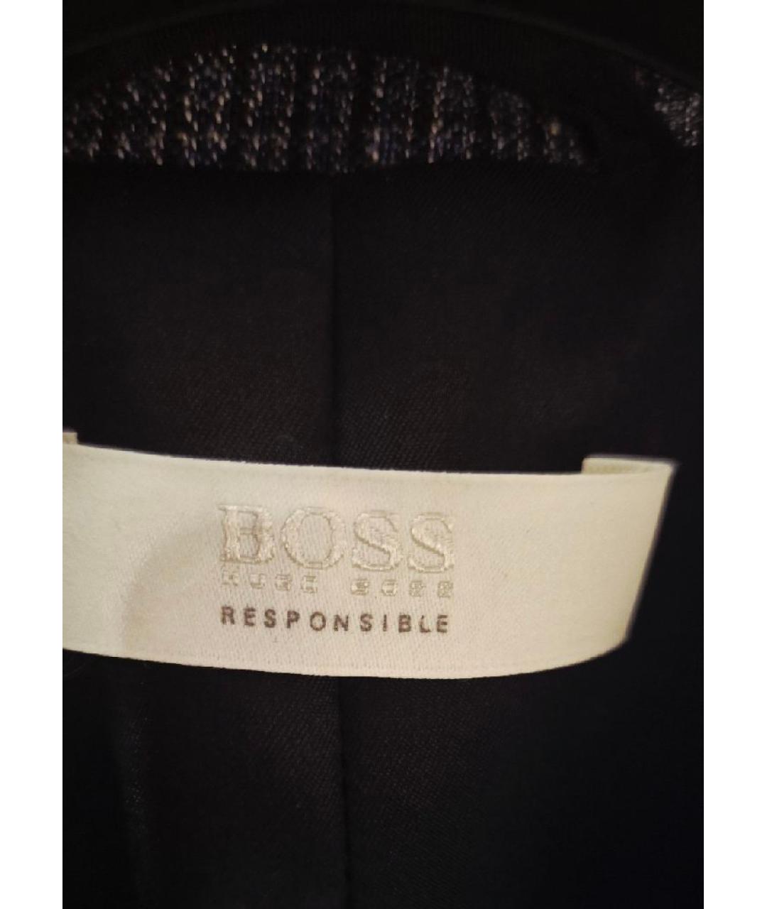 HUGO BOSS Темно-синий льняной жакет/пиджак, фото 8