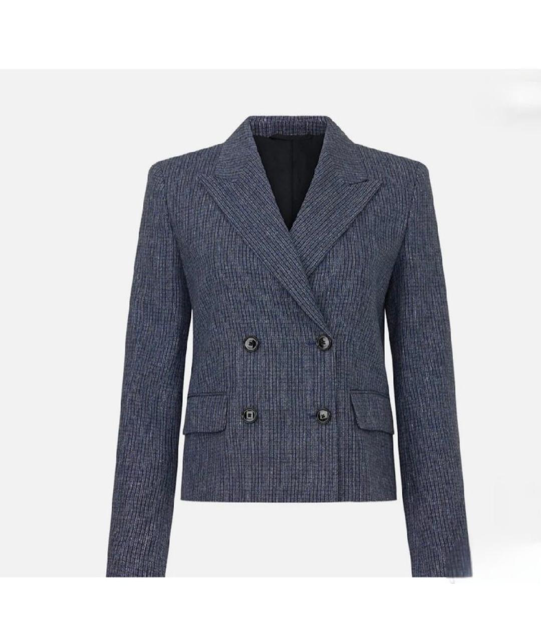 HUGO BOSS Темно-синий льняной жакет/пиджак, фото 9