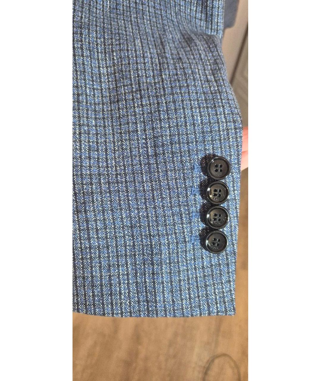 HUGO BOSS Темно-синий льняной жакет/пиджак, фото 6