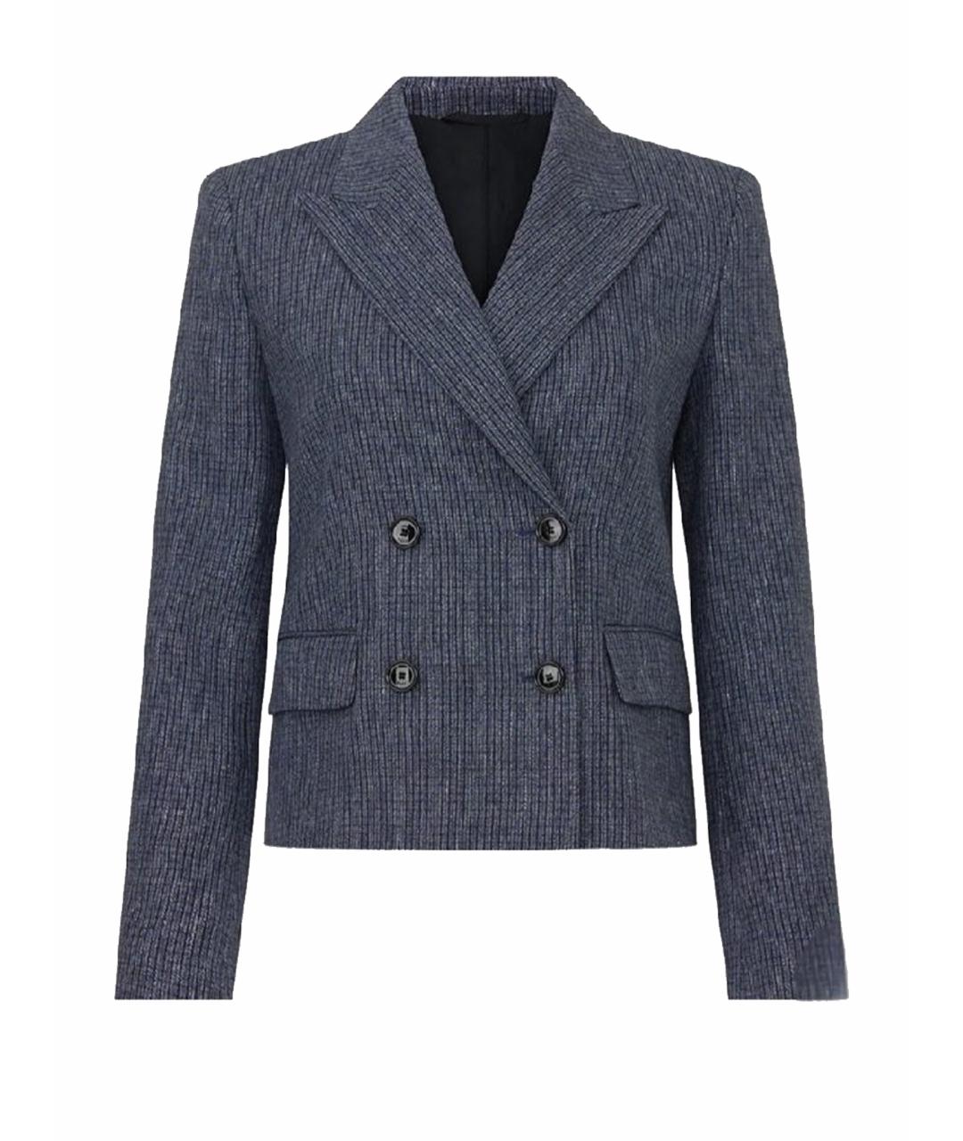 HUGO BOSS Темно-синий льняной жакет/пиджак, фото 1