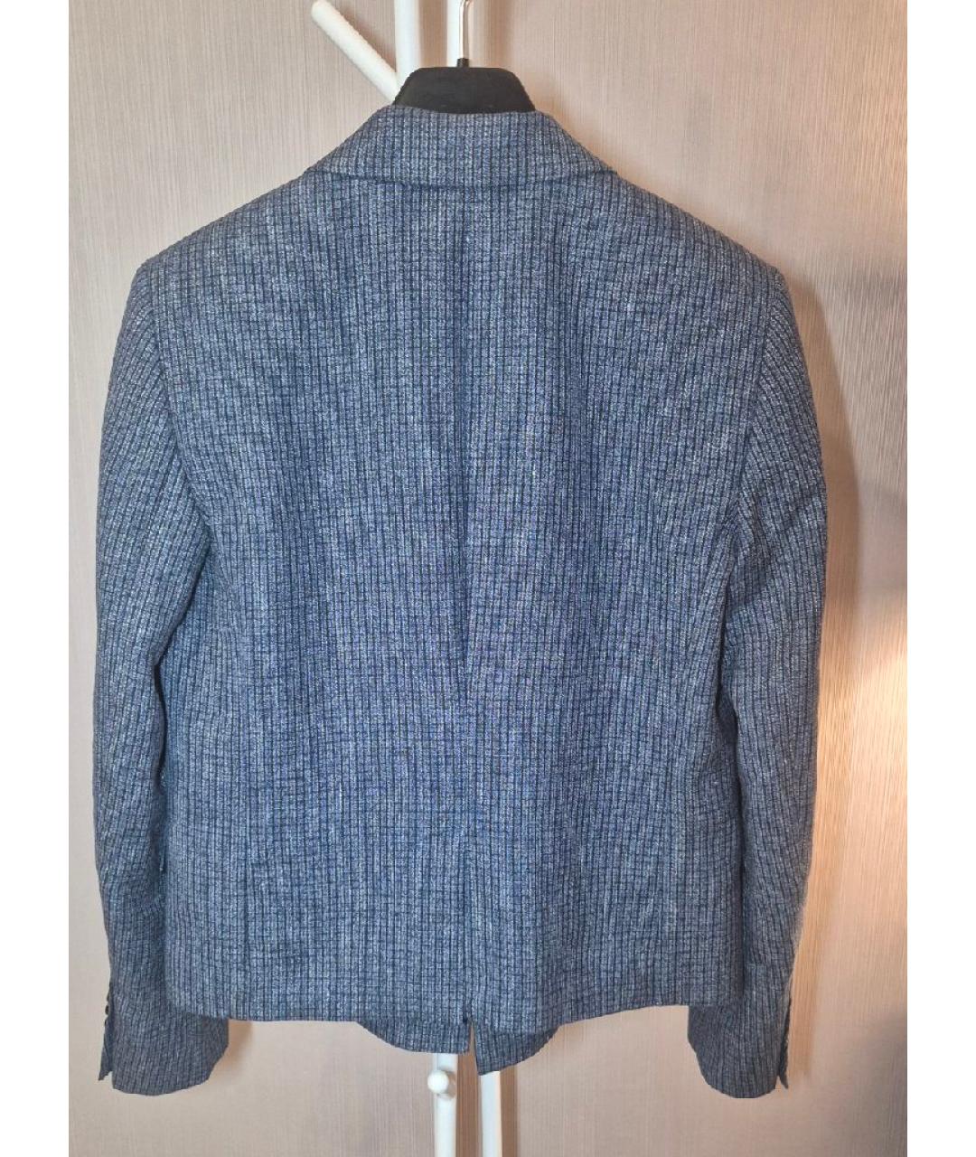 HUGO BOSS Темно-синий льняной жакет/пиджак, фото 5