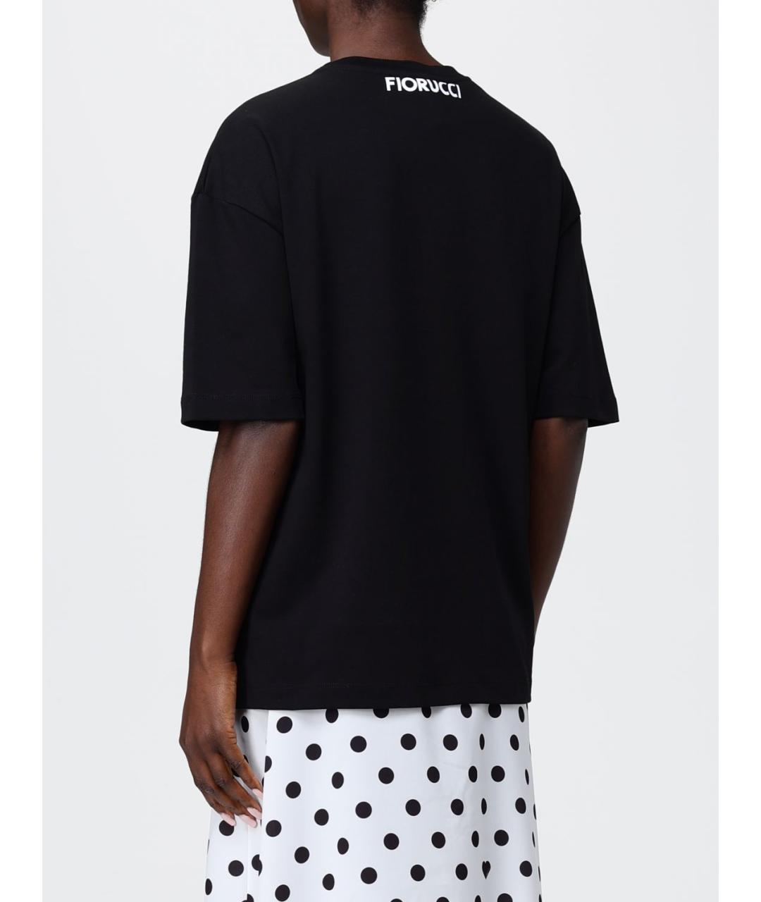 FIORUCCI Черная хлопковая футболка, фото 2