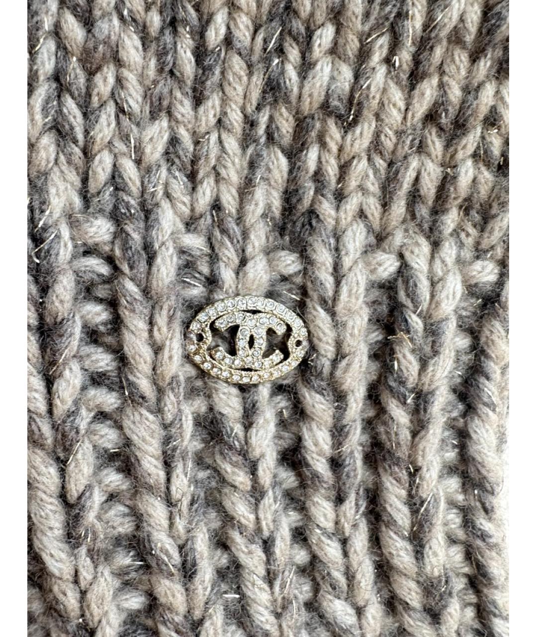 CHANEL Бежевое шерстяное повседневное платье, фото 6