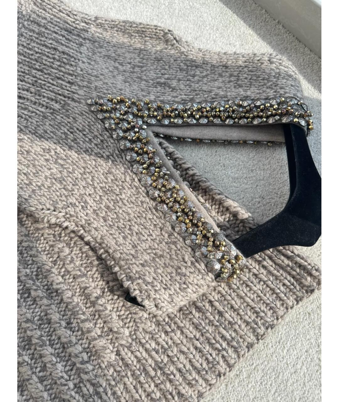 CHANEL Бежевое шерстяное повседневное платье, фото 5