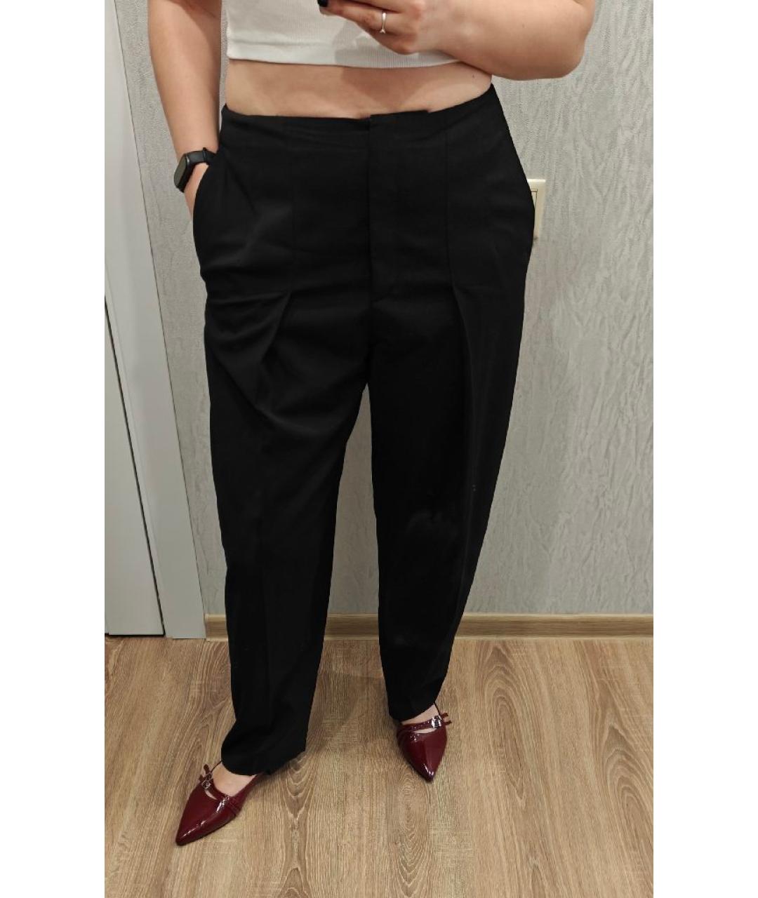 JIL SANDER Черные шерстяные прямые брюки, фото 8