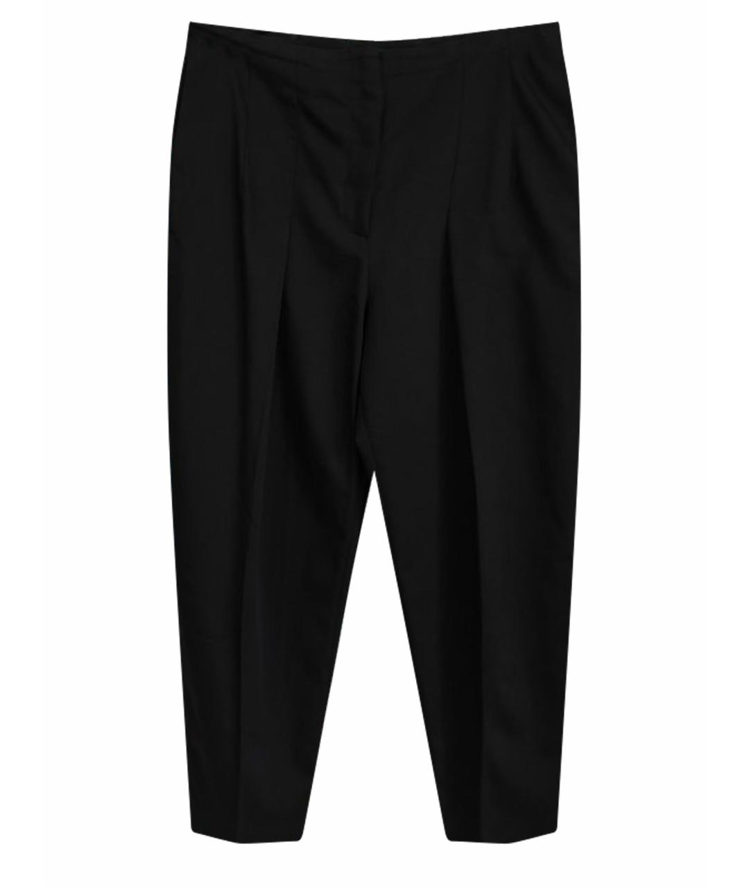 JIL SANDER Черные шерстяные прямые брюки, фото 1