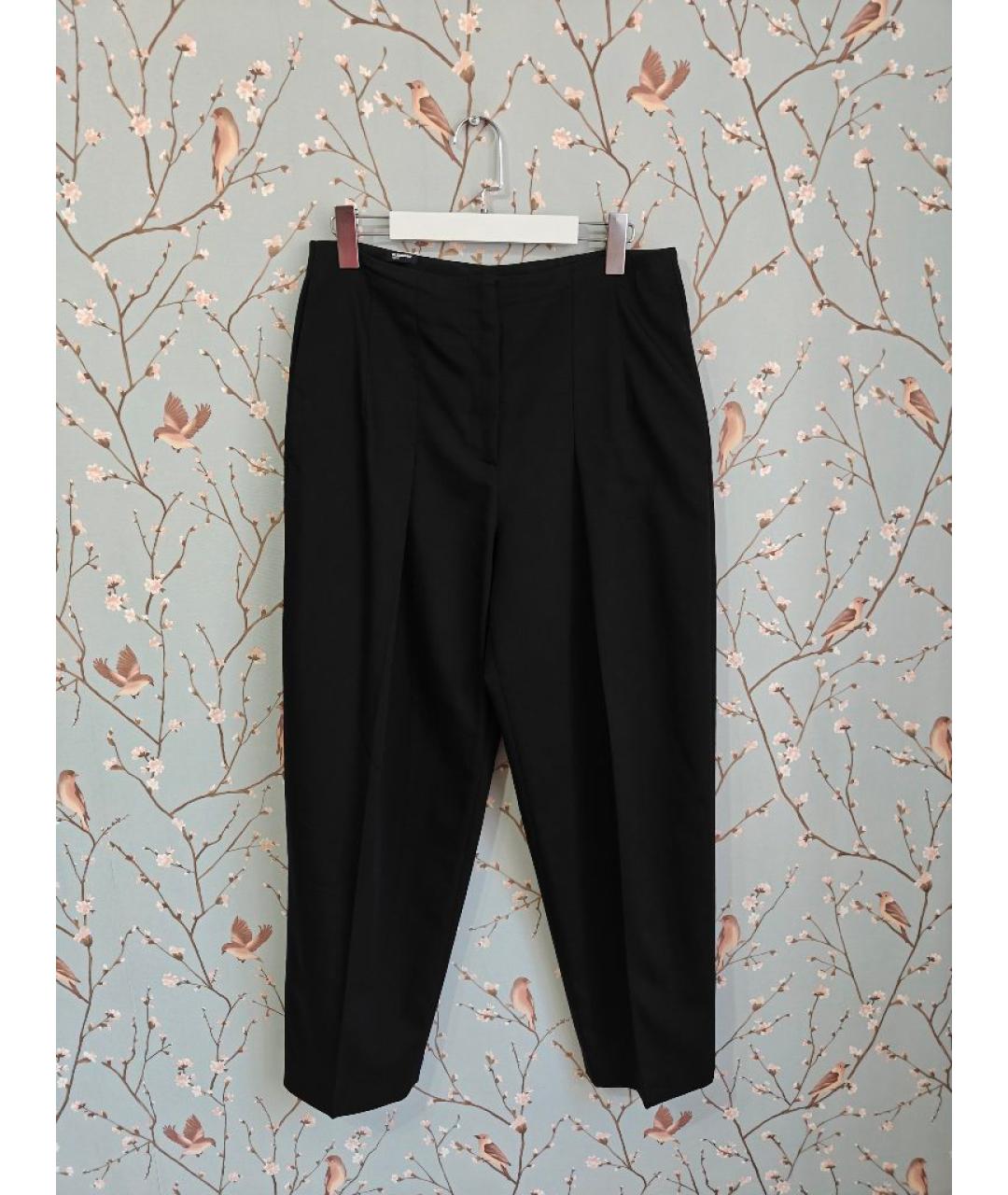 JIL SANDER Черные шерстяные прямые брюки, фото 9