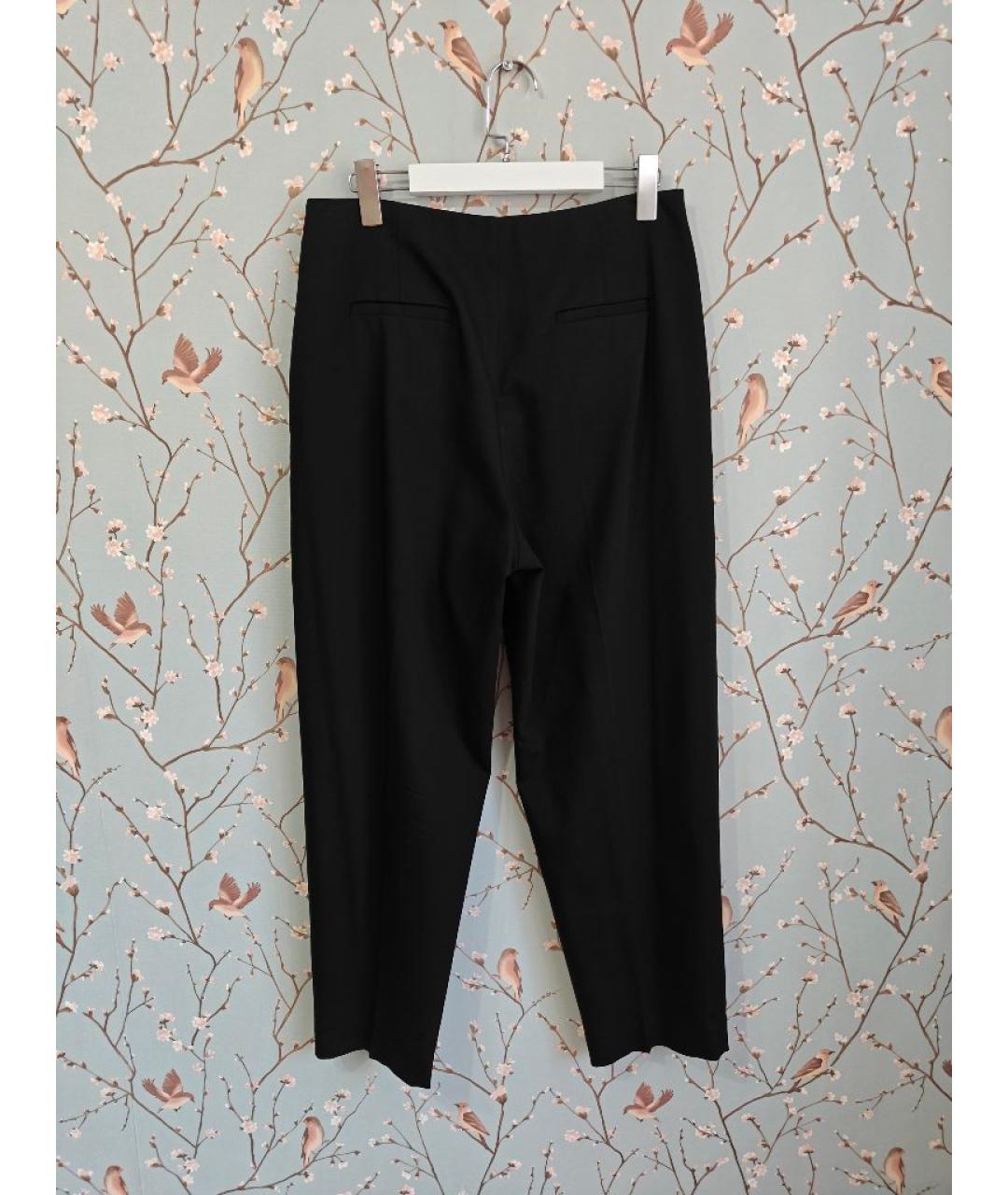 JIL SANDER Черные шерстяные прямые брюки, фото 2