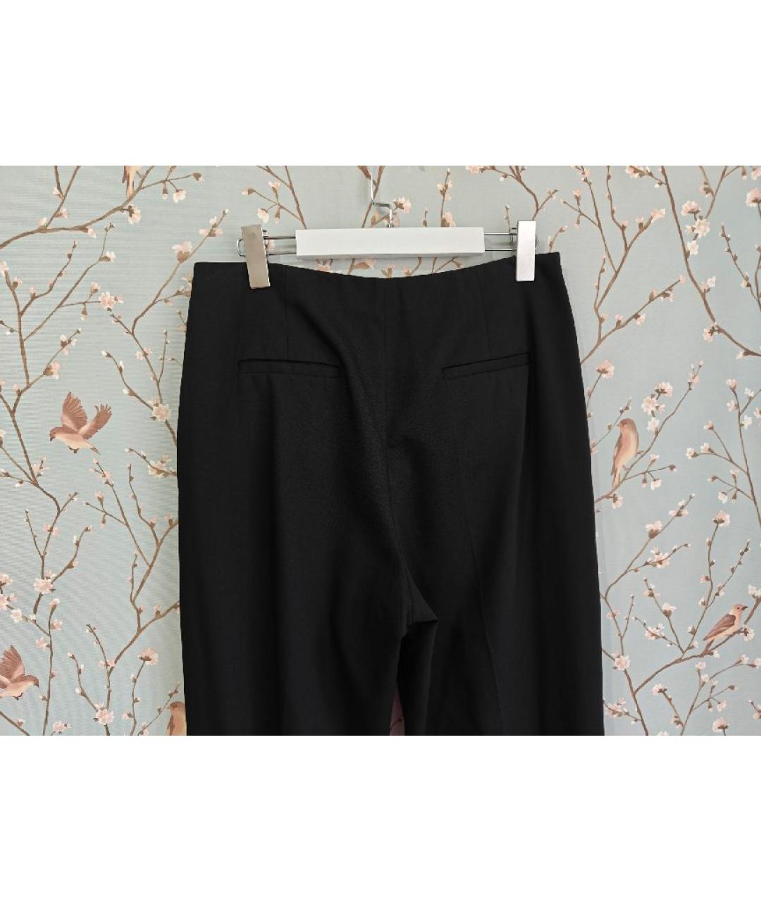 JIL SANDER Черные шерстяные прямые брюки, фото 4