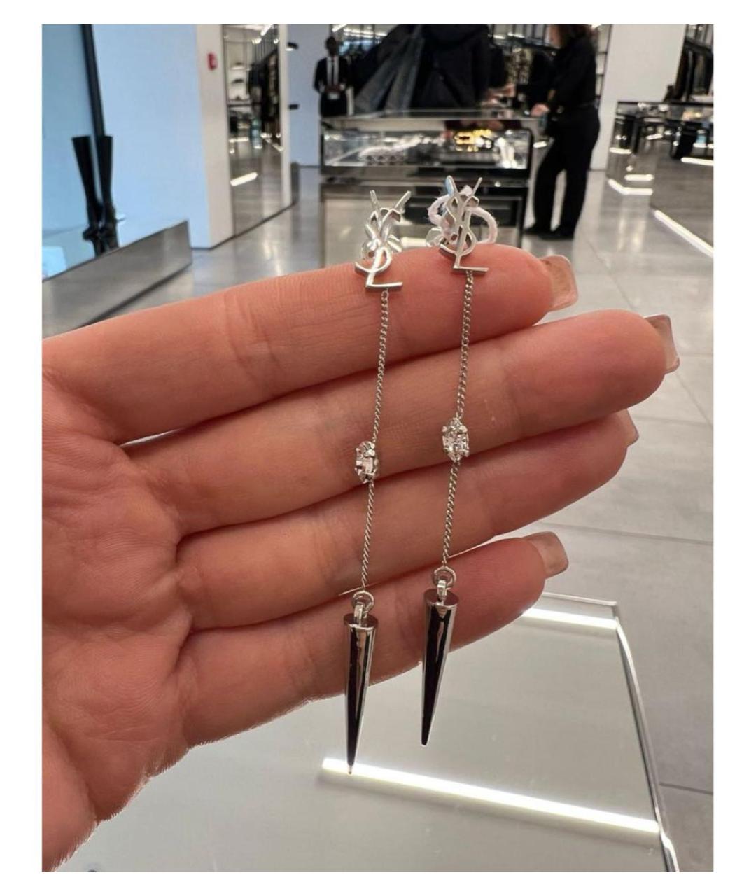 SAINT LAURENT Серебряные серьги, фото 3