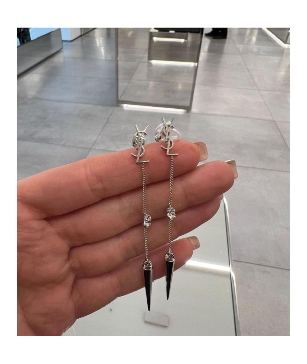 SAINT LAURENT Серебряные серьги, фото 2