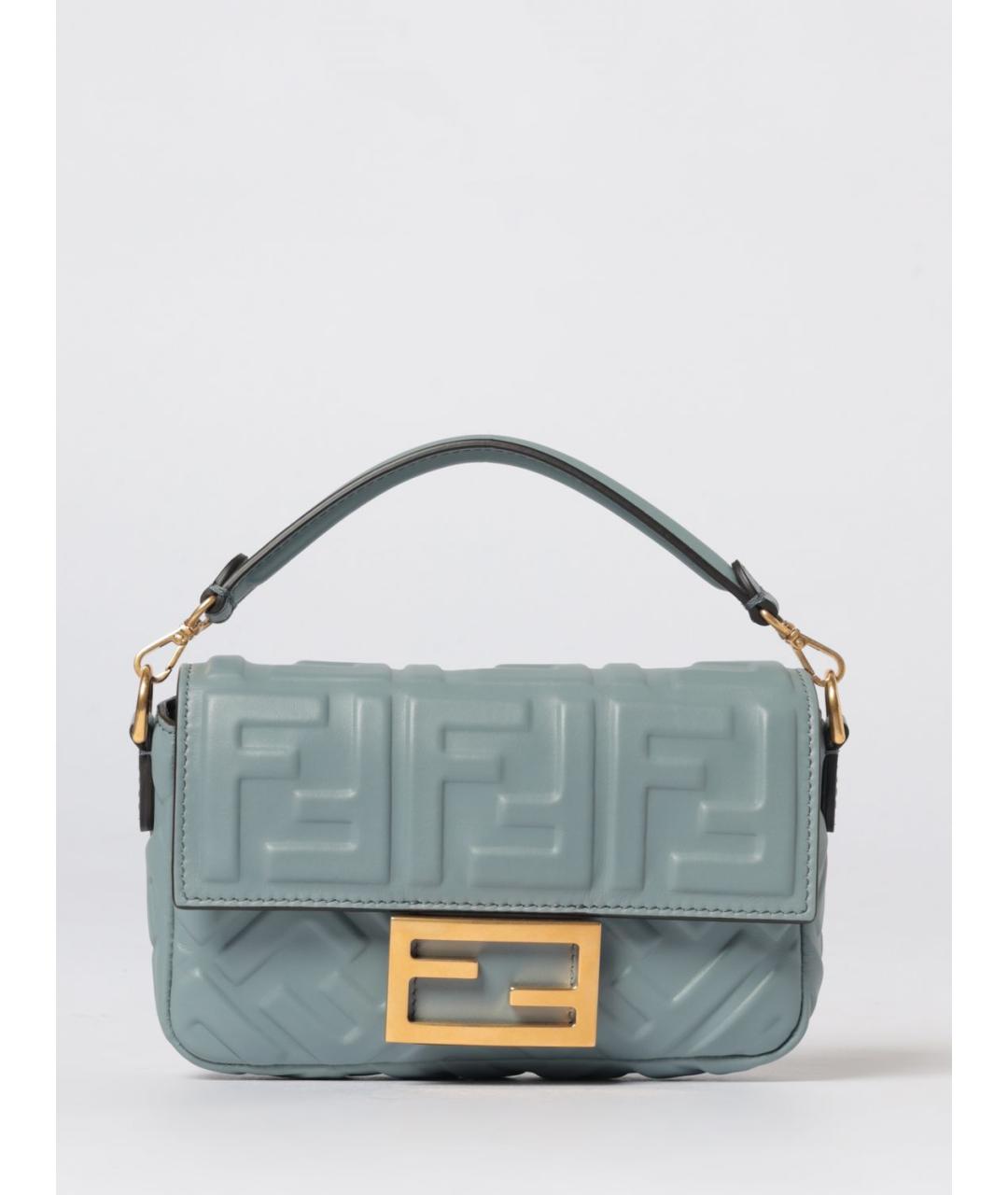 FENDI Голубая кожаная сумка через плечо, фото 6