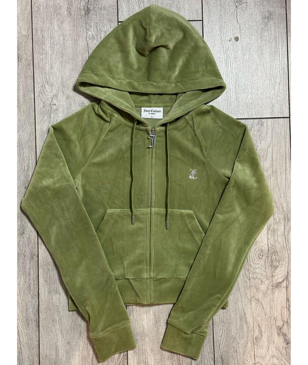 JUICY COUTURE Зеленый велюровый костюм с брюками, фото 3