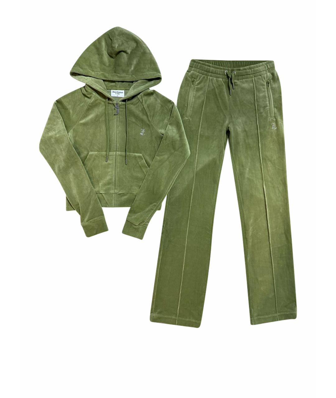 JUICY COUTURE Зеленый велюровый костюм с брюками, фото 1