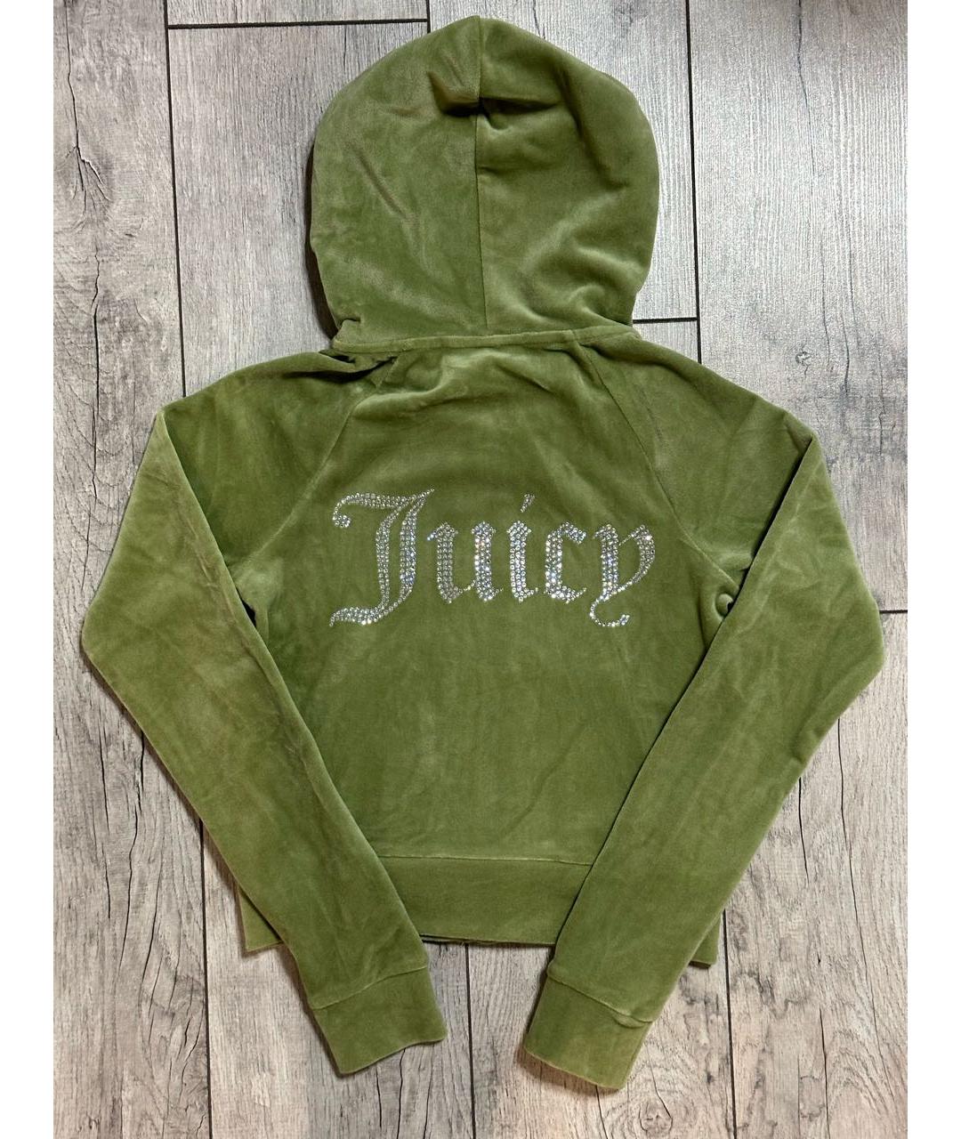 JUICY COUTURE Зеленый велюровый костюм с брюками, фото 4