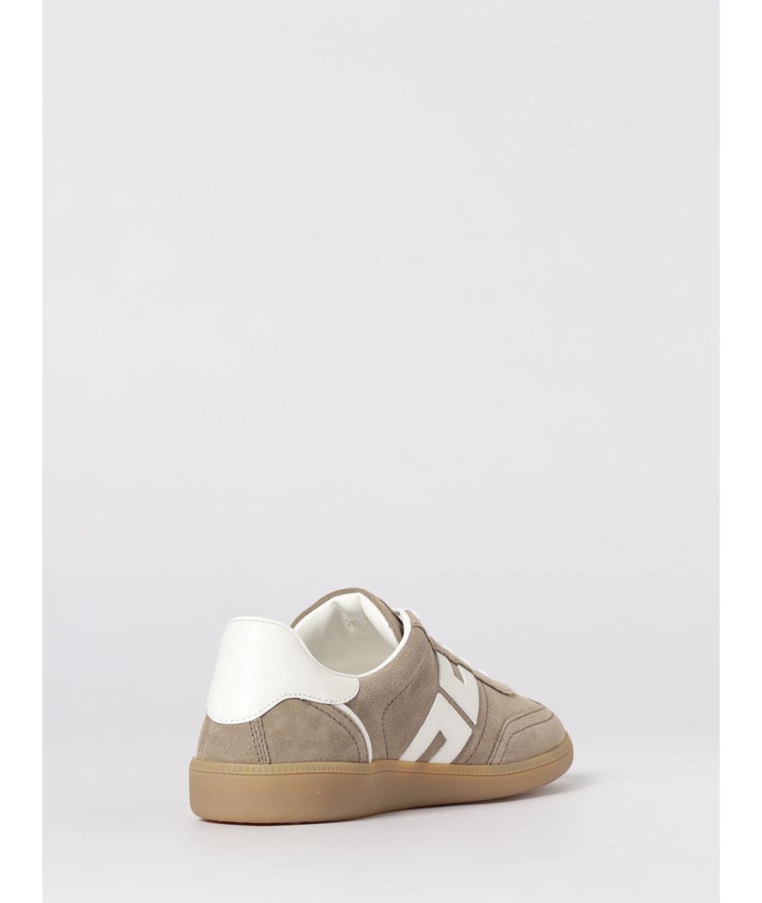 ELISABETTA FRANCHI Бежевые замшевые кроссовки, фото 3