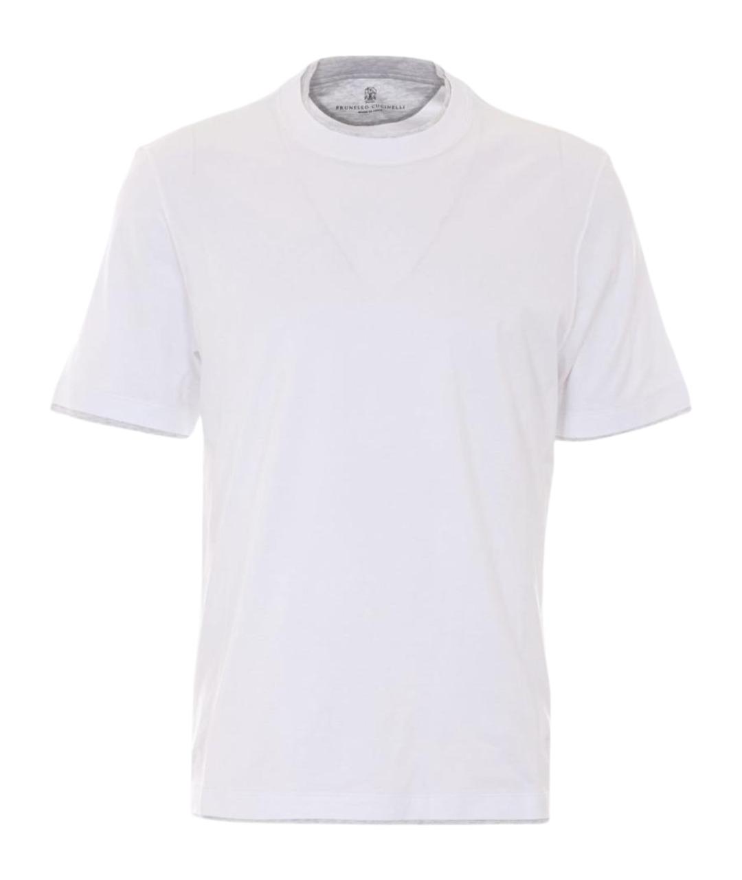 BRUNELLO CUCINELLI Белая хлопковая футболка, фото 1
