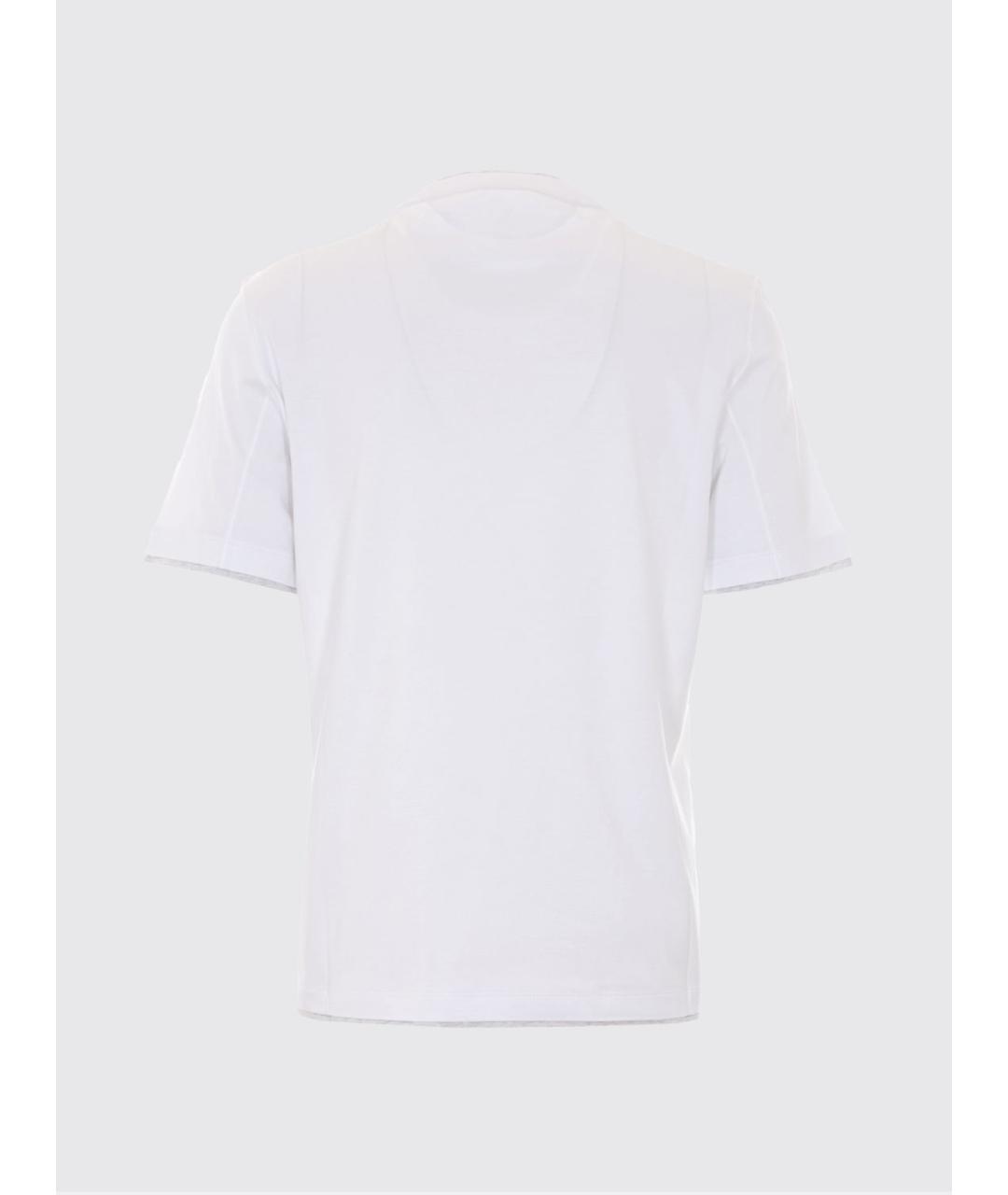 BRUNELLO CUCINELLI Белая хлопковая футболка, фото 2