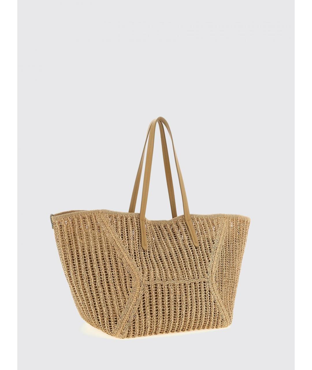 BRUNELLO CUCINELLI Бежевая пелетеная сумка тоут, фото 2