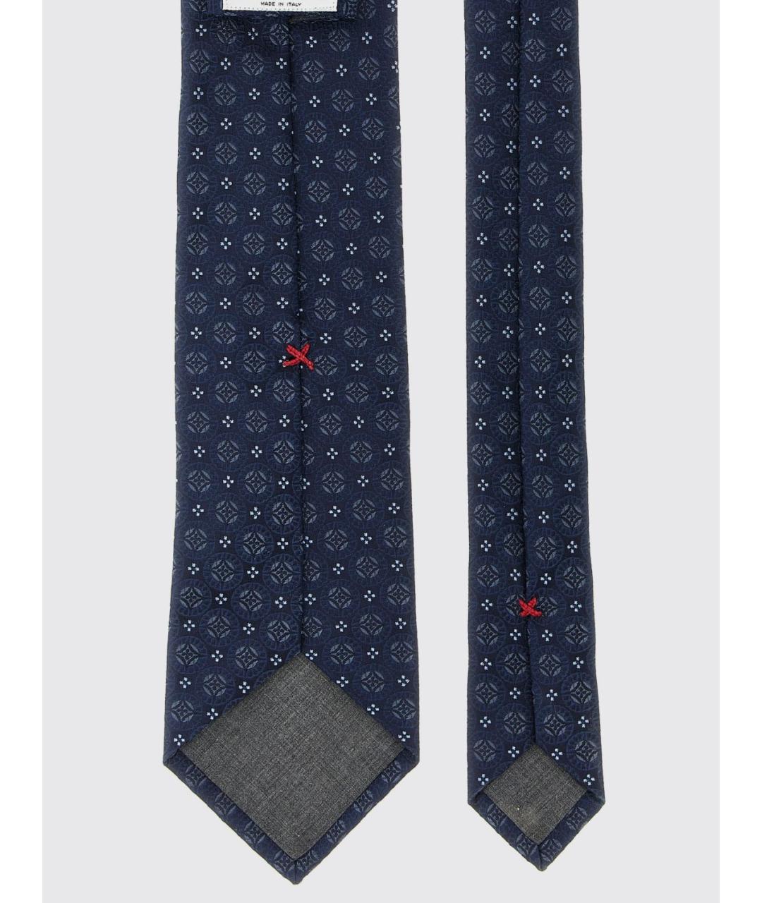 BRUNELLO CUCINELLI Синий шелковый галстук, фото 2