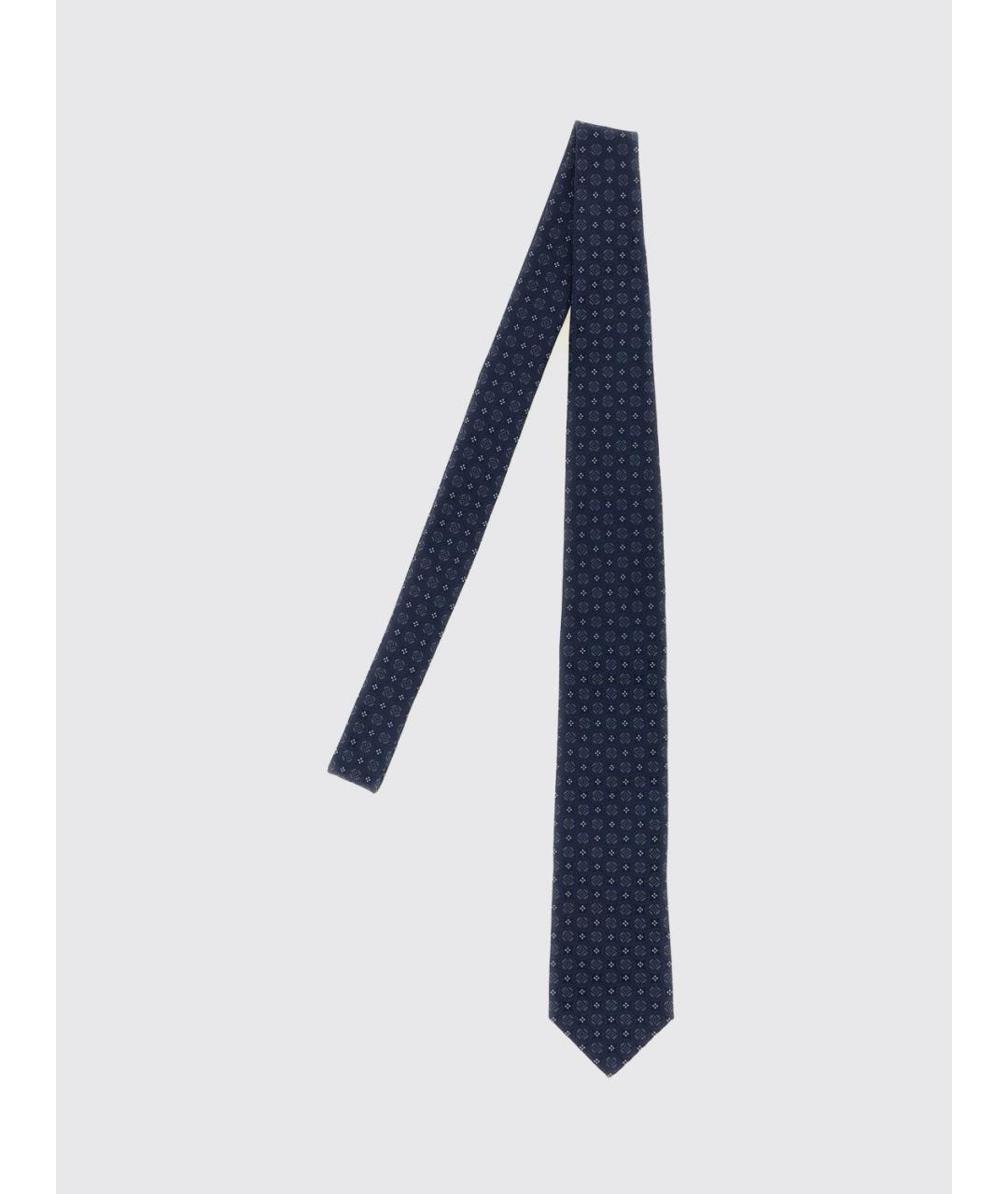 BRUNELLO CUCINELLI Синий шелковый галстук, фото 4