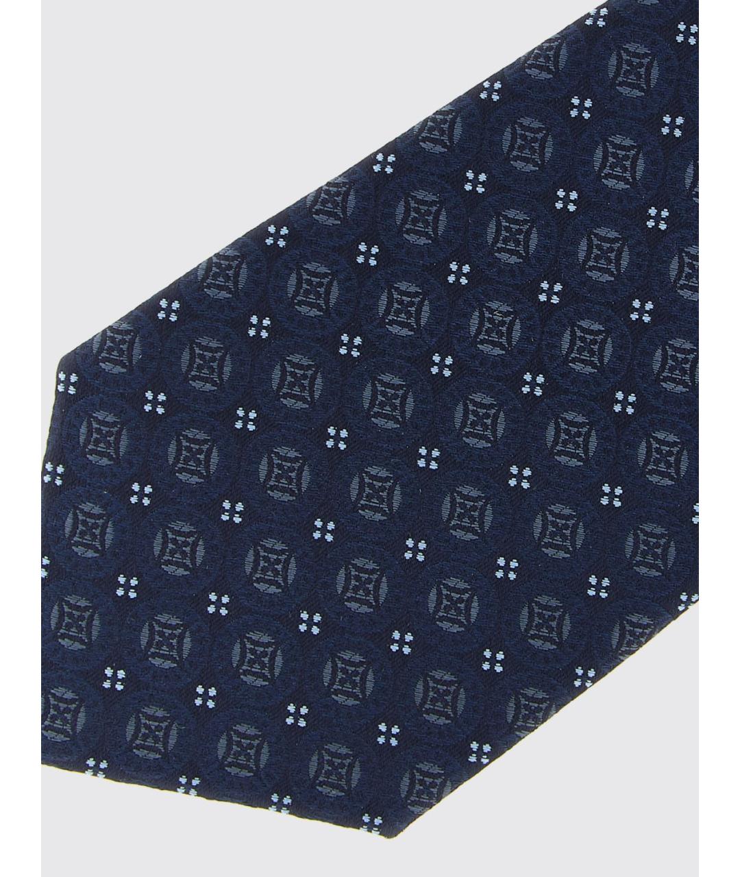 BRUNELLO CUCINELLI Синий шелковый галстук, фото 3