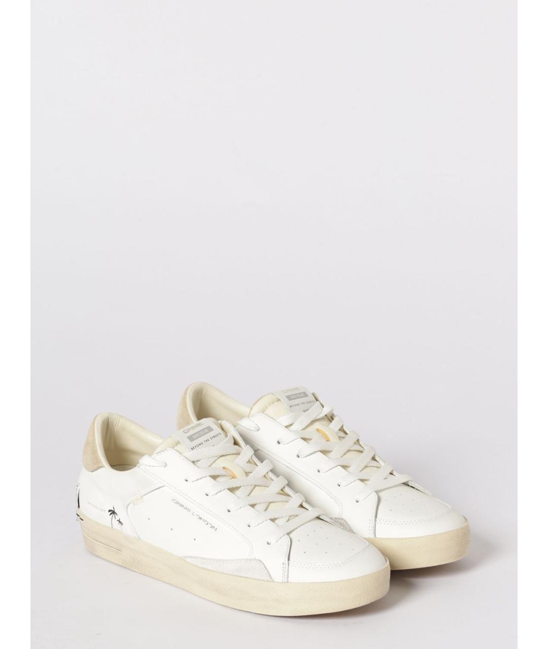 CRIME LONDON Белые кожаные низкие кроссовки / кеды, фото 2