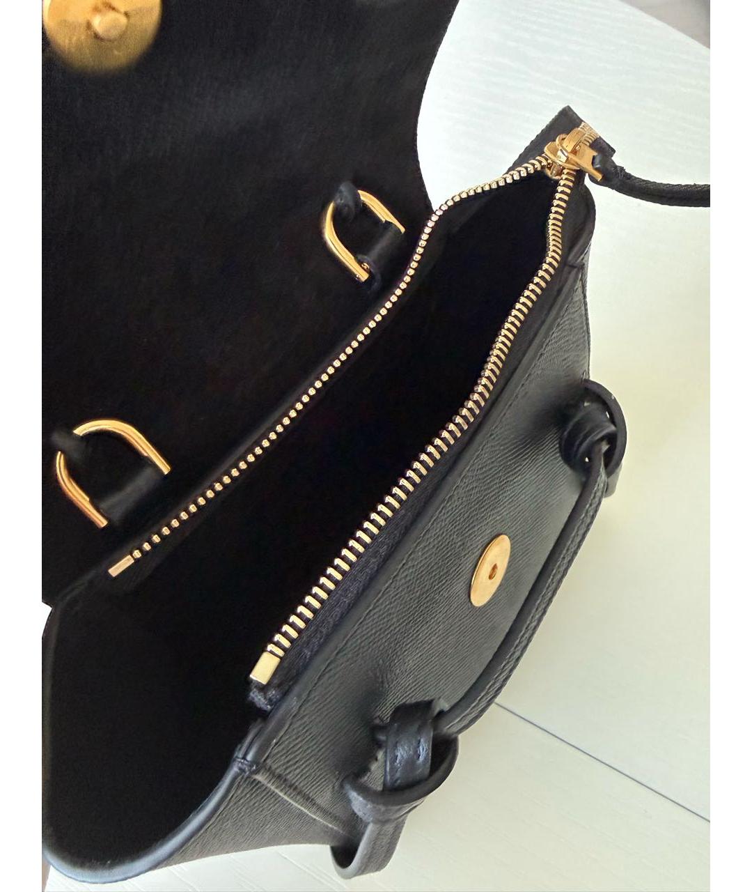 CELINE Черная кожаная сумка с короткими ручками, фото 4