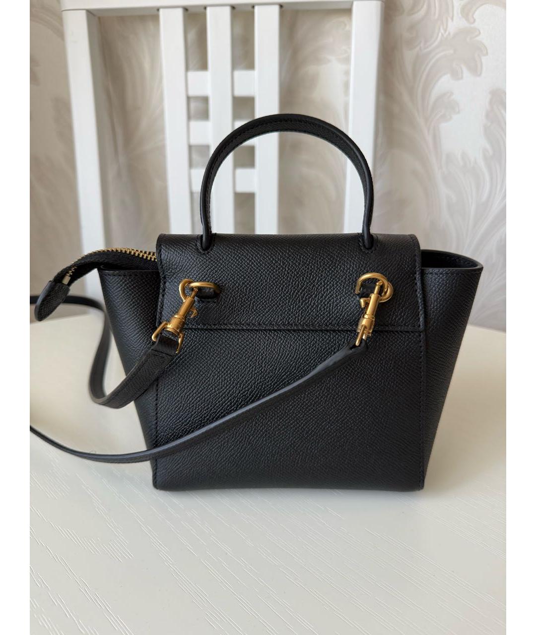 CELINE Черная кожаная сумка с короткими ручками, фото 3