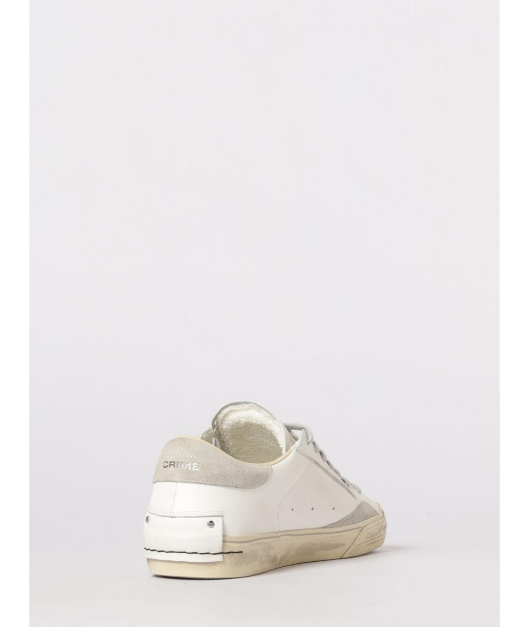 CRIME LONDON Белые кожаные низкие кроссовки / кеды, фото 3