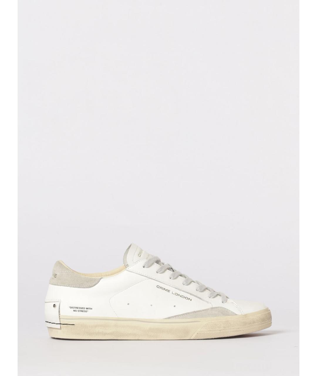 CRIME LONDON Белые кожаные низкие кроссовки / кеды, фото 4