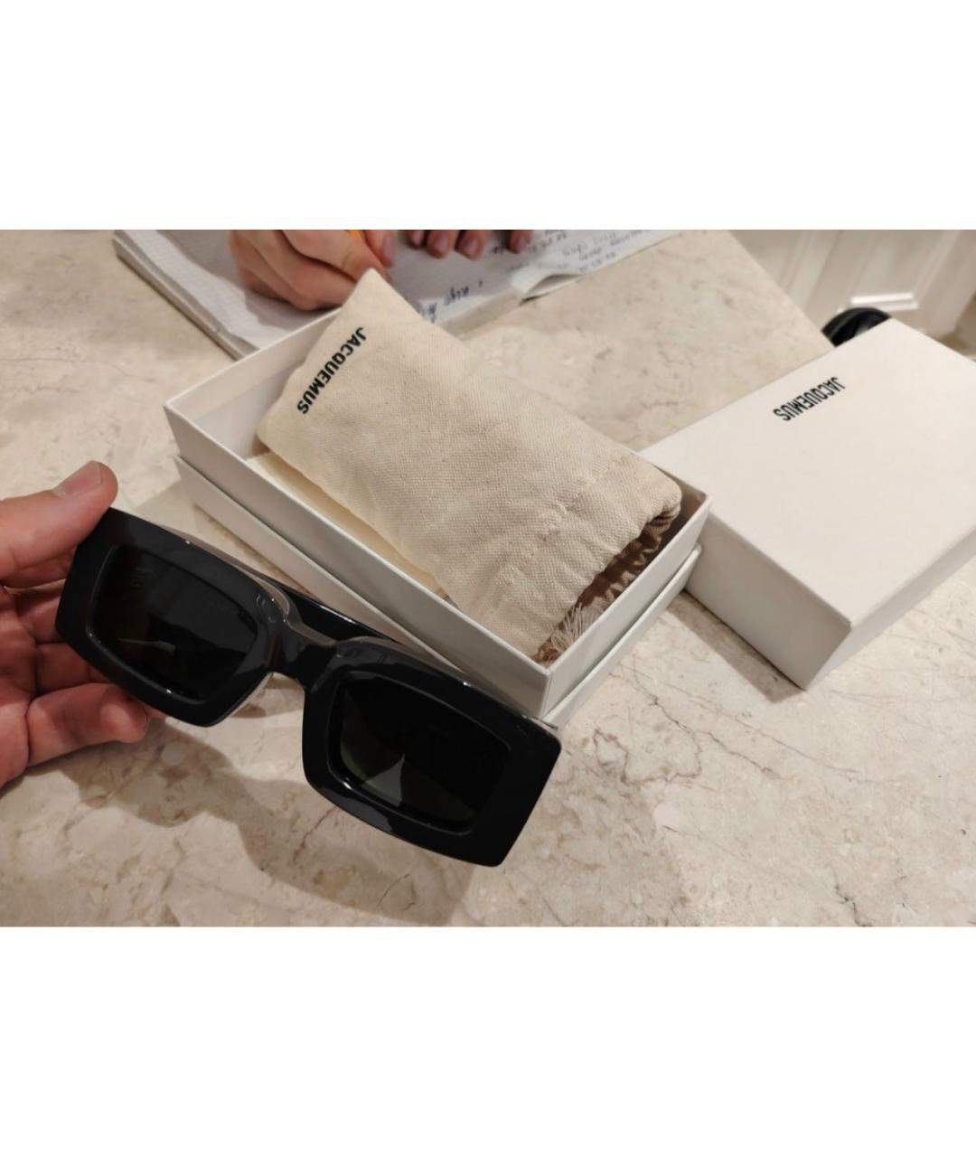 JACQUEMUS Черные пластиковые солнцезащитные очки, фото 5