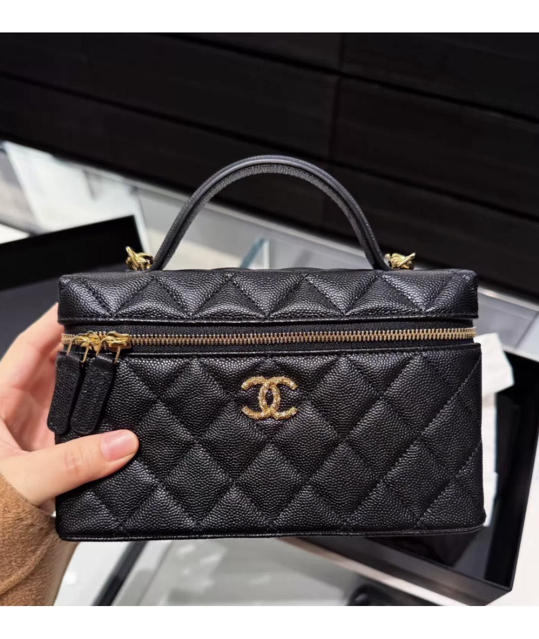 CHANEL Черная кожаная сумка через плечо, фото 3