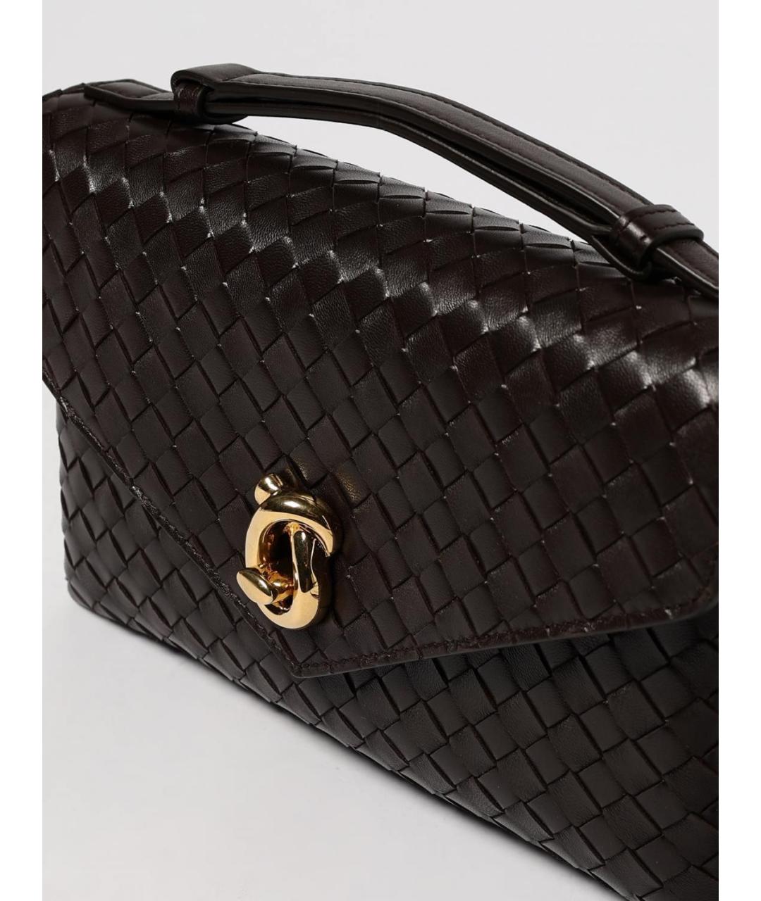 BOTTEGA VENETA Коричневая кожаная сумка через плечо, фото 4