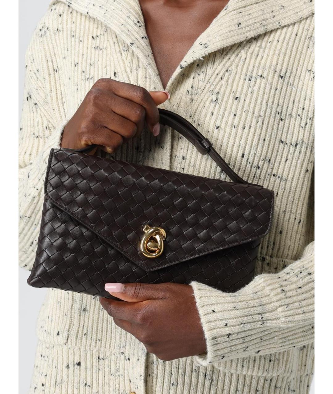 BOTTEGA VENETA Коричневая кожаная сумка через плечо, фото 2