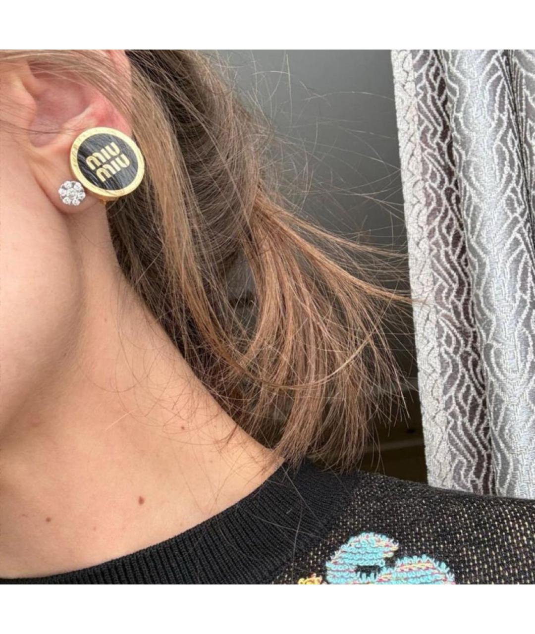 MIU MIU Черные металлические клипсы, фото 5
