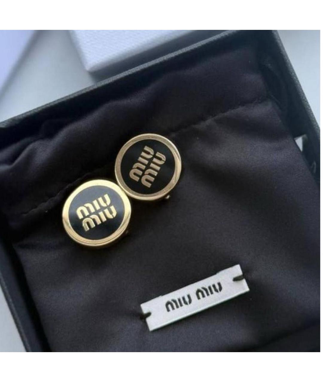 MIU MIU Черные металлические клипсы, фото 3