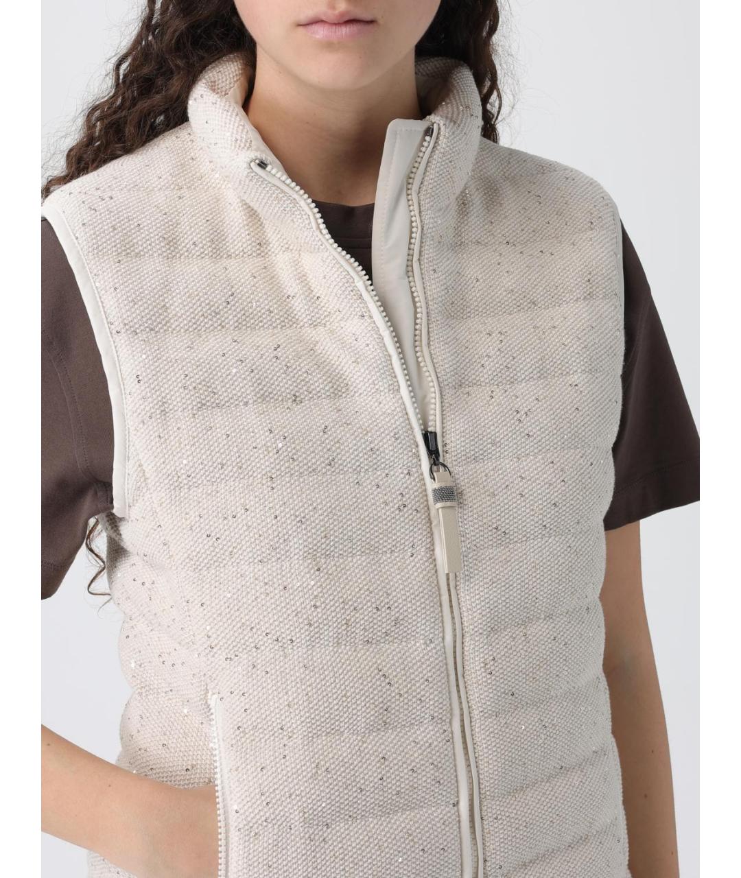 BRUNELLO CUCINELLI Бежевый хлопковый жилет, фото 6