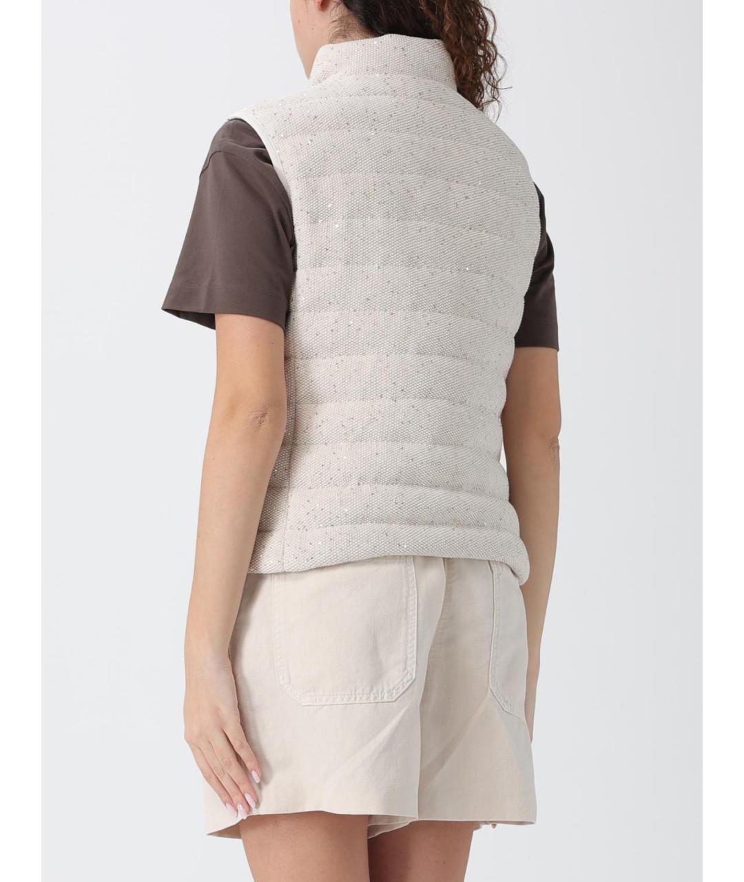 BRUNELLO CUCINELLI Бежевый хлопковый жилет, фото 4