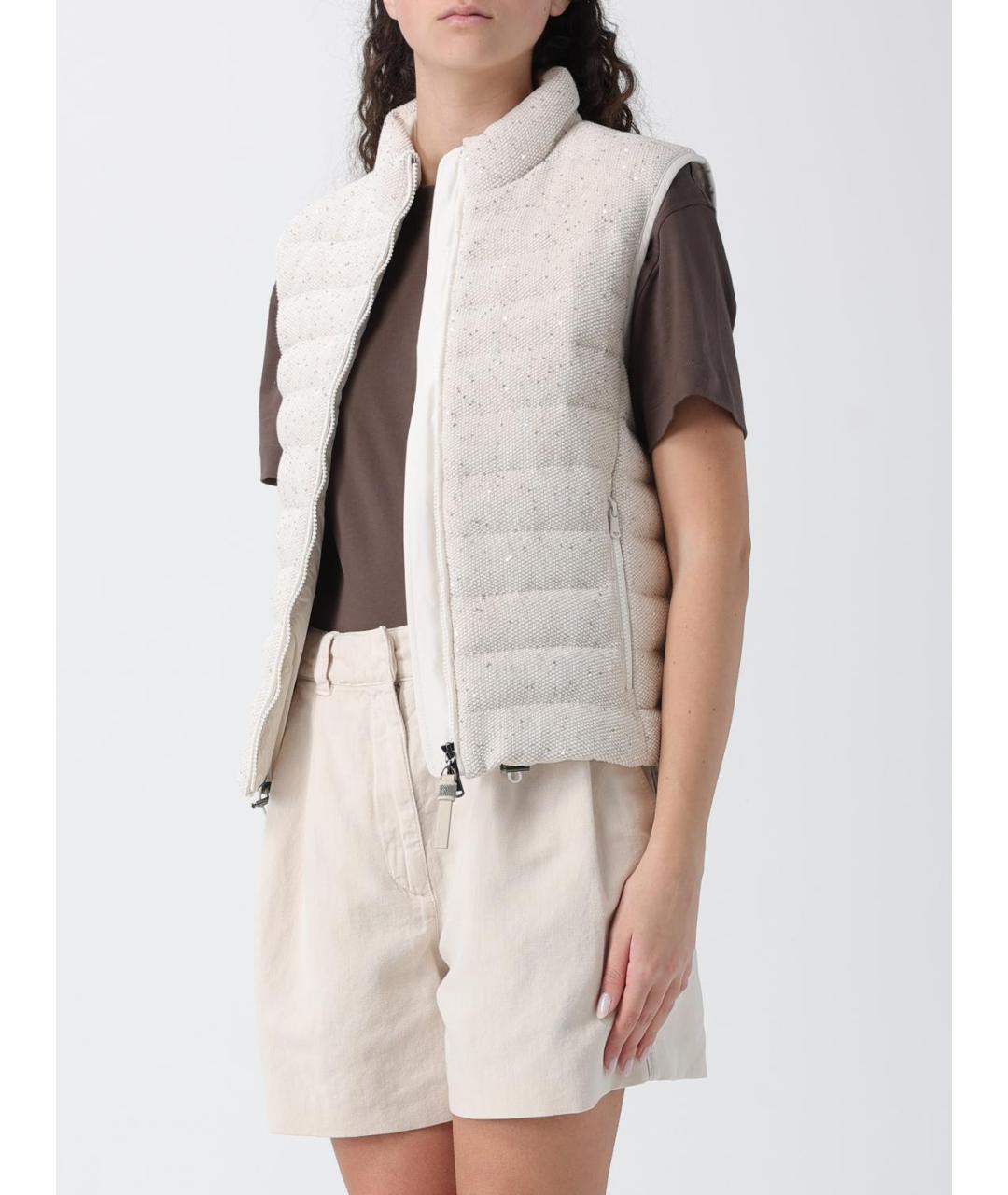 BRUNELLO CUCINELLI Бежевый хлопковый жилет, фото 5