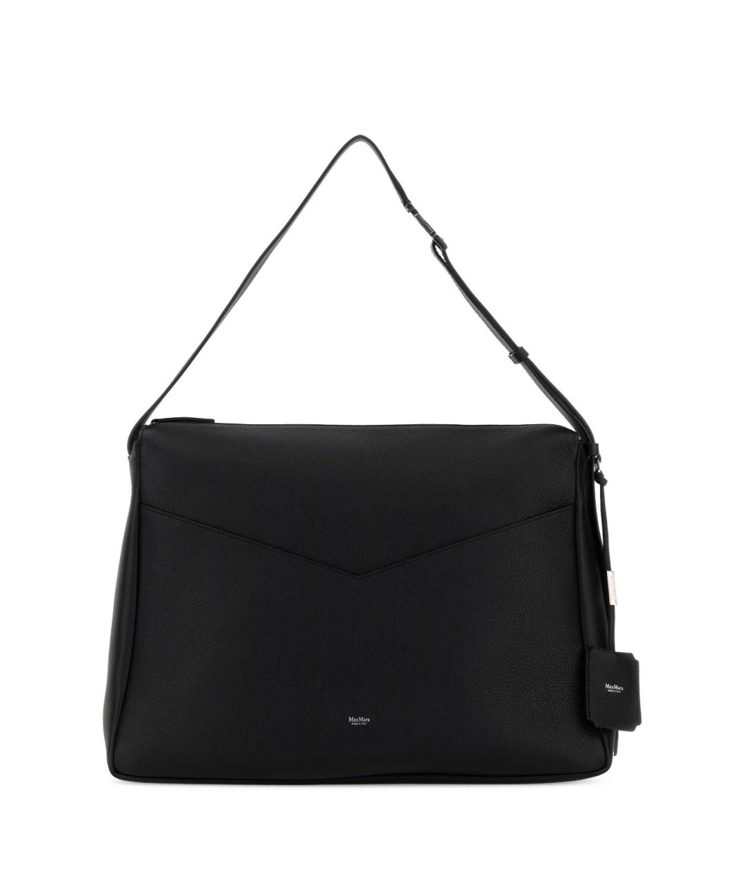 MAX MARA Черная кожаная сумка через плечо, фото 1