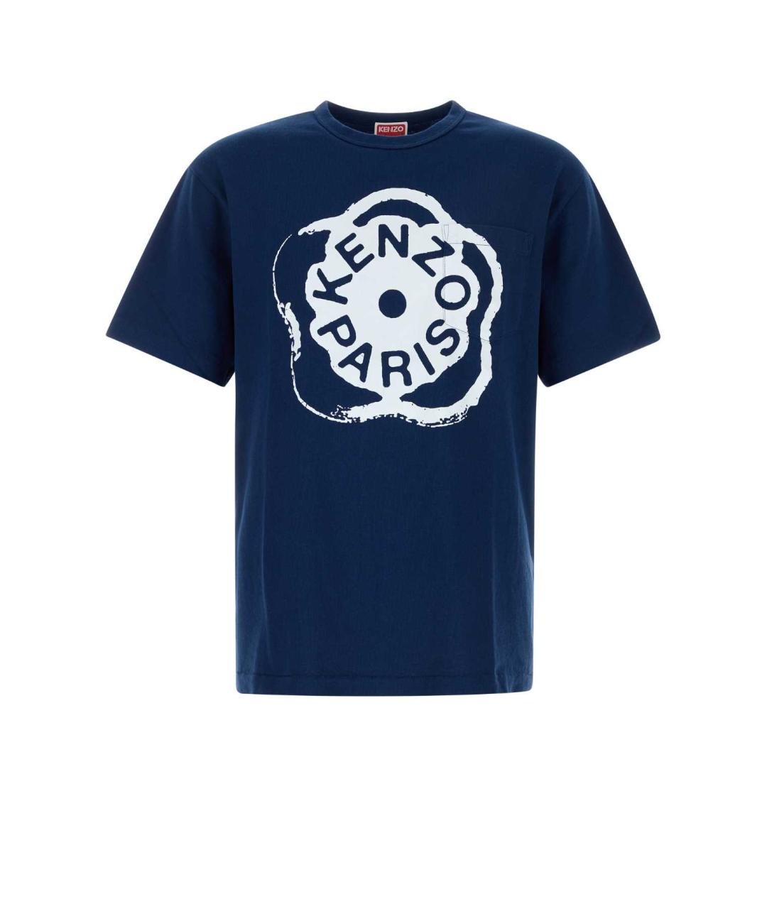 KENZO Синяя хлопковая футболка, фото 1