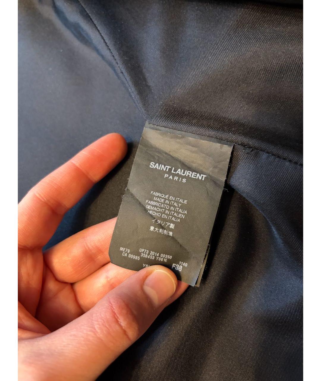 SAINT LAURENT Серое шерстяное пальто, фото 5