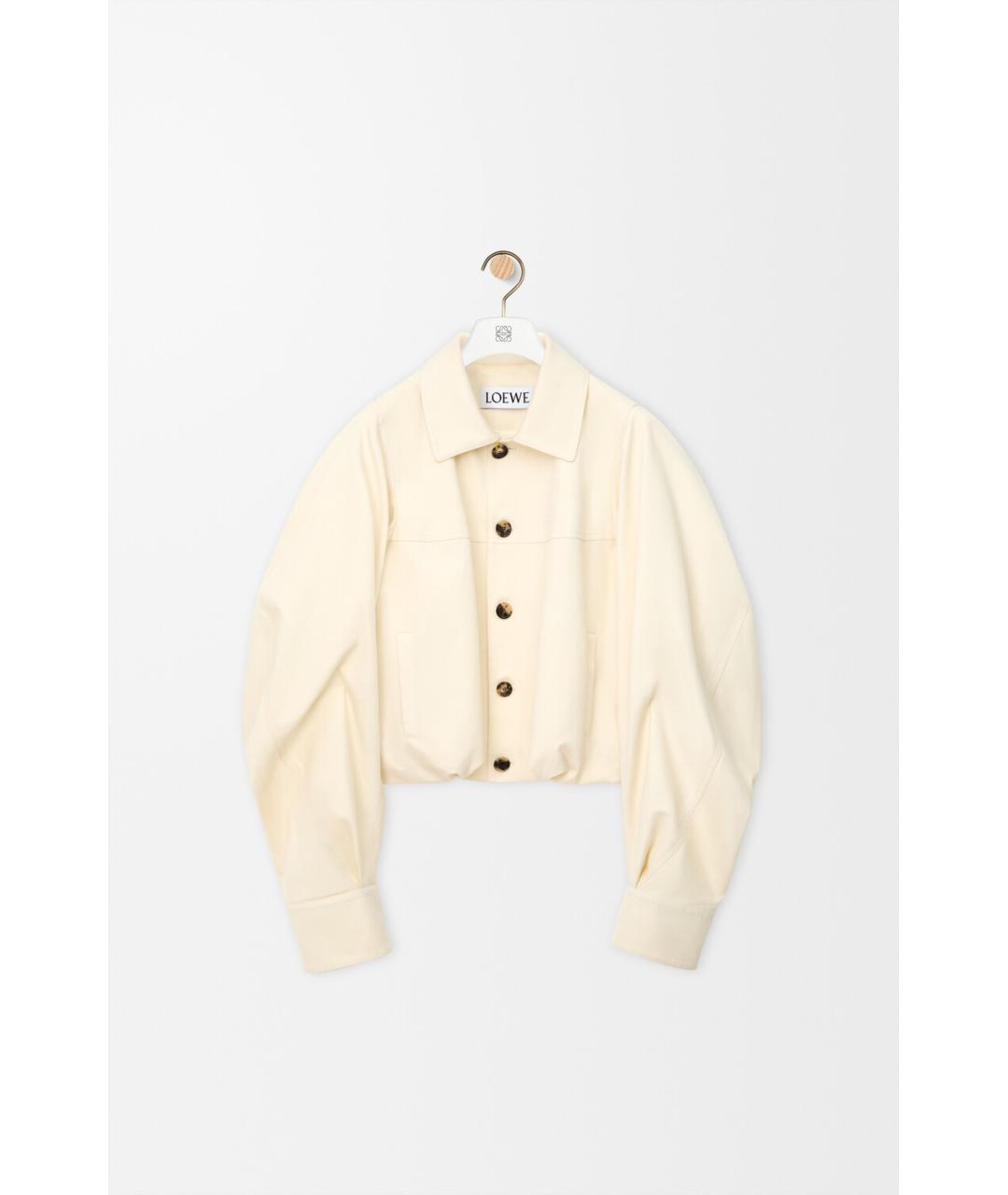 LOEWE Белый хлопковый жакет/пиджак, фото 3