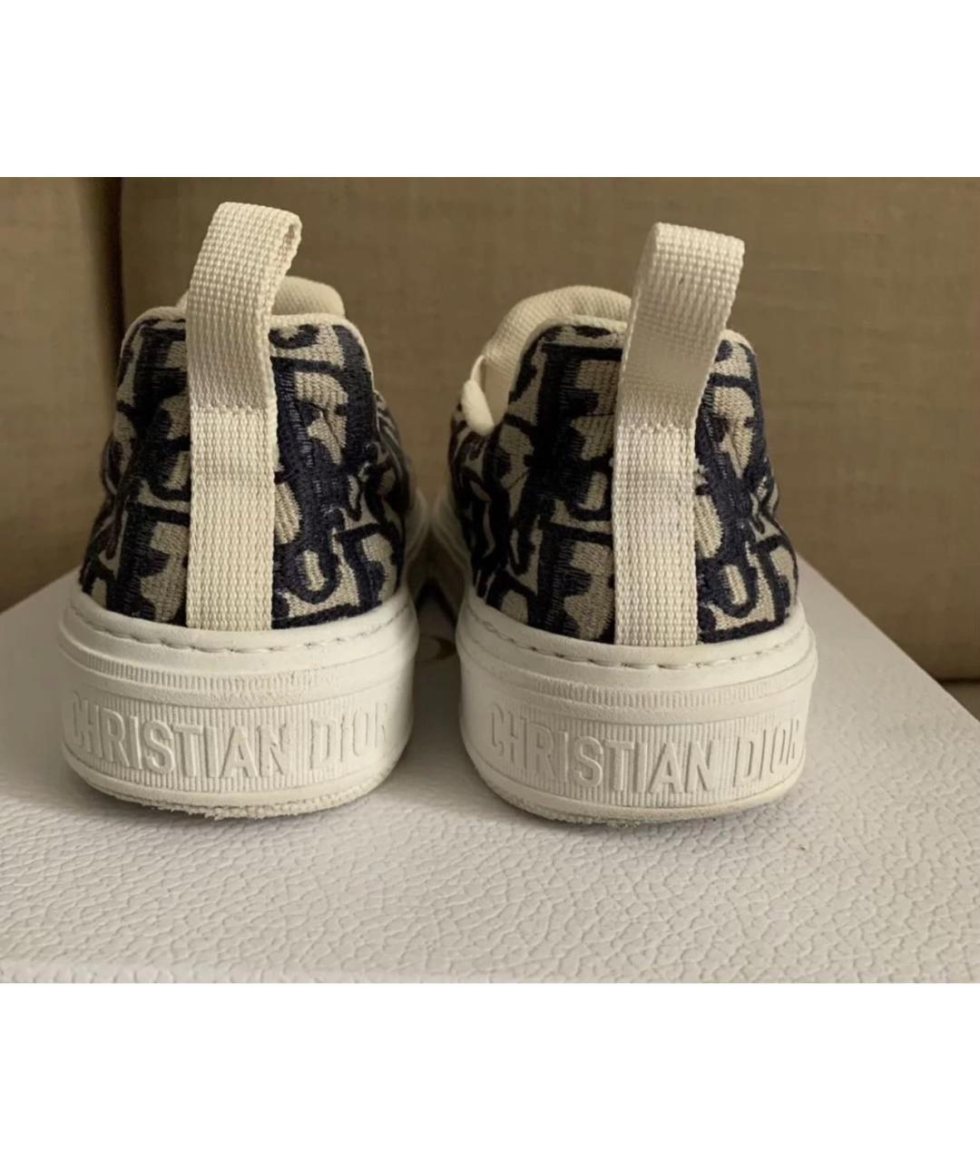 CHRISTIAN DIOR Синие текстильные слипоны, фото 3