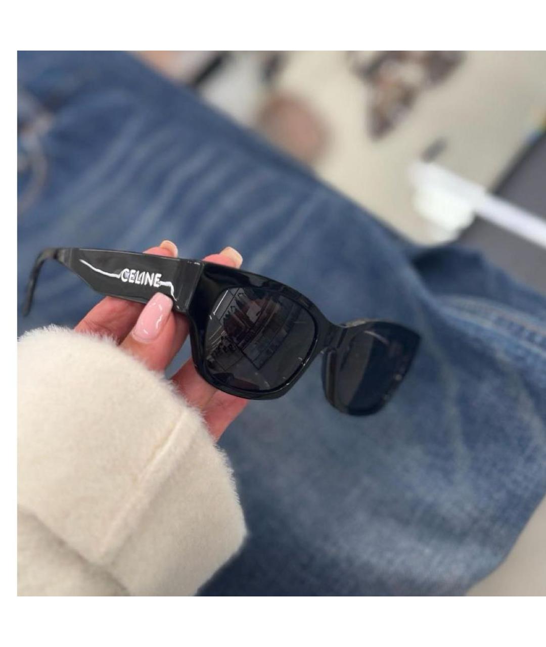 CELINE Черные пластиковые солнцезащитные очки, фото 3